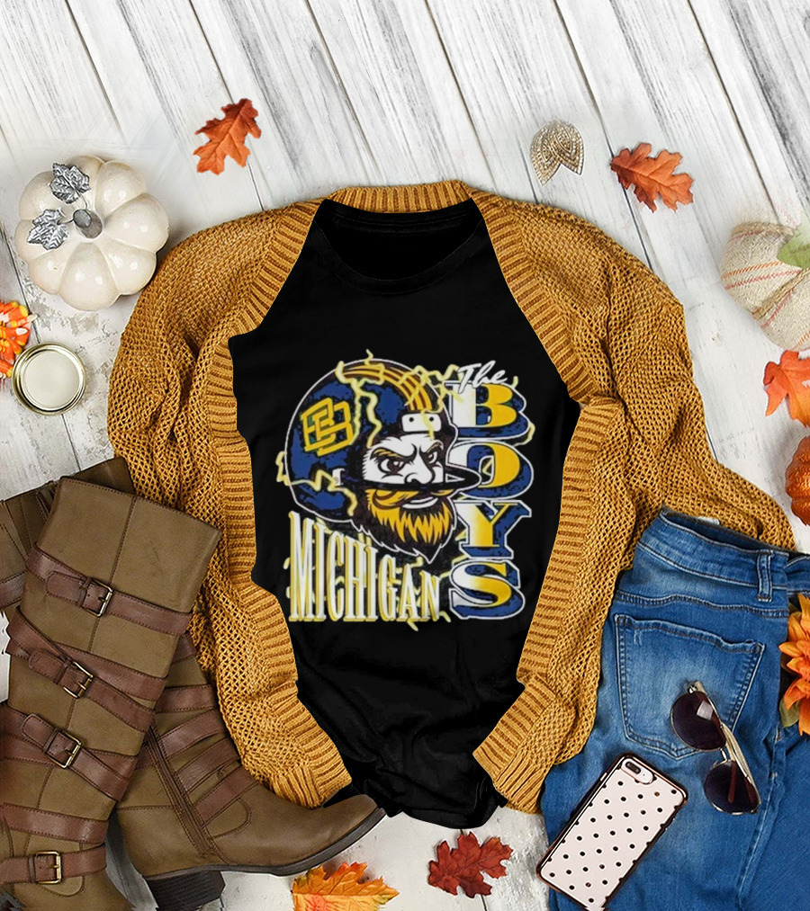 Michigan Lightning The Boys Football Helmet T-Shirt