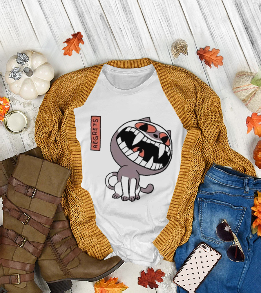 Off Herald of Regrets Cartoon Cat Image T-Shirt