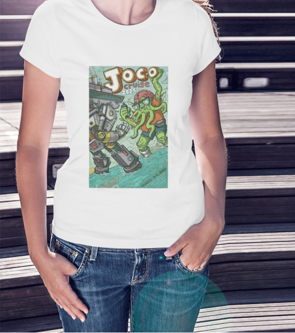 Joco Cruise 2025 Fort Lauderdale Robot Vs. Tentacle Monster March 2-9 T-Shirt