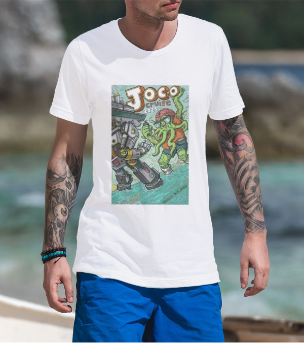 Joco Cruise 2025 Fort Lauderdale Robot Vs. Tentacle Monster March 2-9 T-Shirt