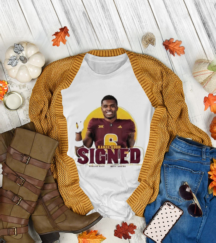 Kanye Udoh Signed Running Back Mays Landing Nj Football Player Number 6 T-Shirt