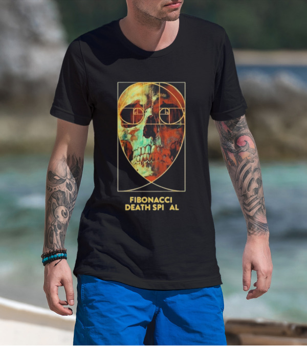 Fibonacci Death Spiral Skull Art Optical Illusion T-Shirt