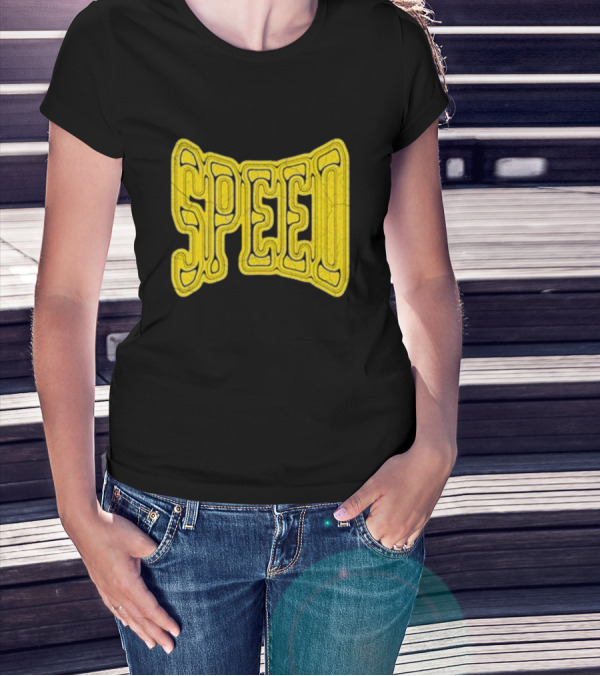 Ishowspeed Speed Gold Text Logo Bold Typography T-Shirt