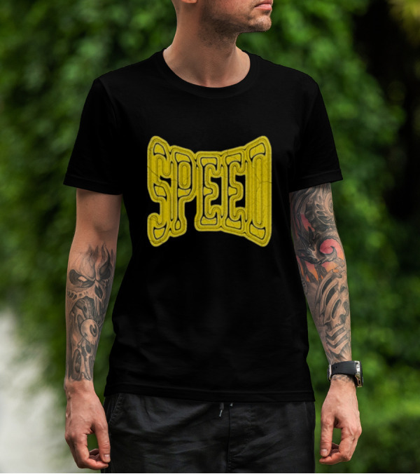 Ishowspeed Speed Gold Text Logo Bold Typography T-Shirt