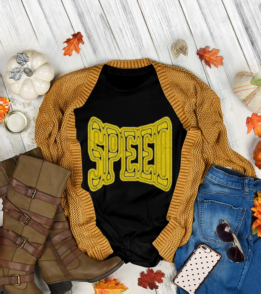 Ishowspeed Speed Gold Text Logo Bold Typography T-Shirt