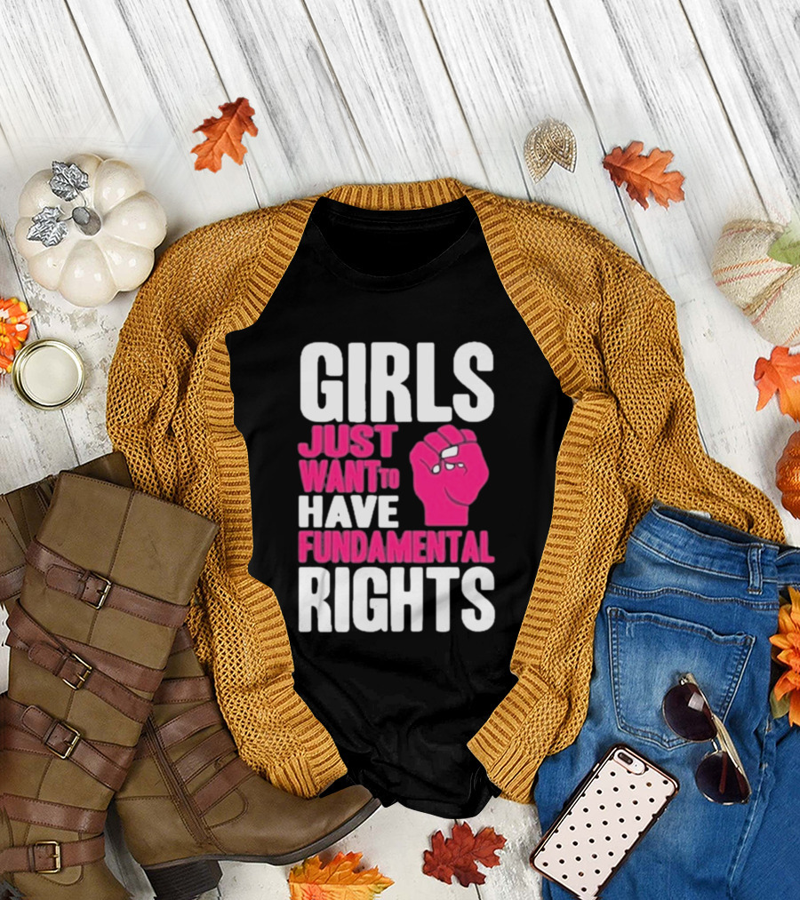 Cyndi Lauper Girls Just Want To Have Fundamental Rights Raised Fist Empowerment T-Shirt