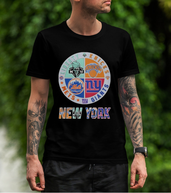 New York Liberty Knicks Mets Giants Yankees T-Shirt