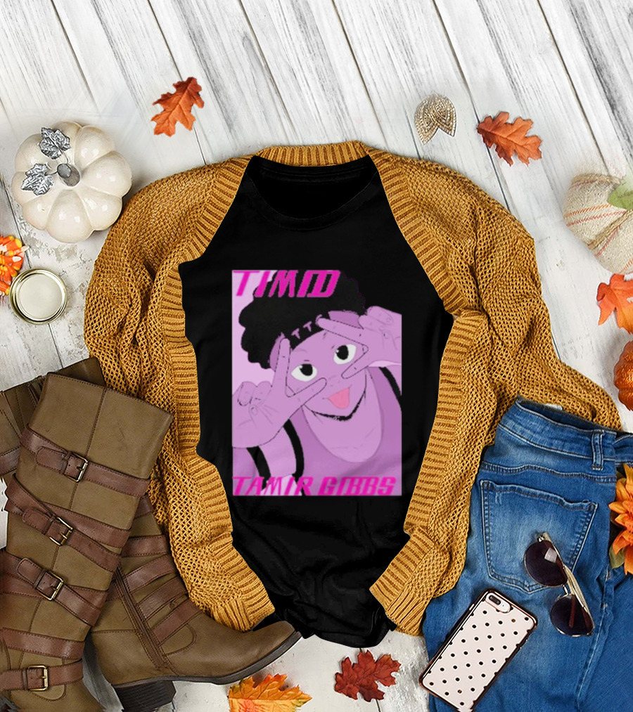 Timid Tamir Gibbs TTG V2 Purple Cartoon Character Pose T-Shirt
