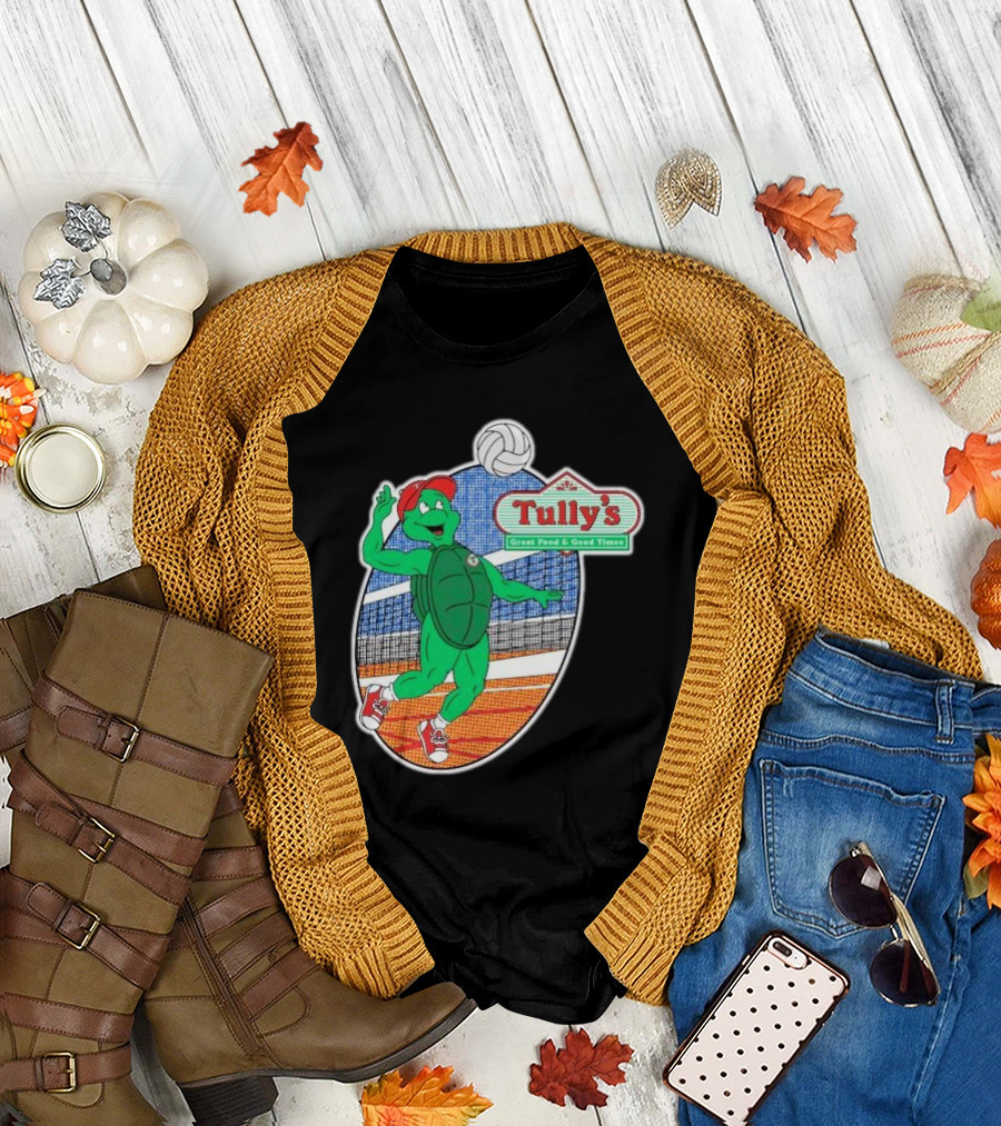 Tully’s Volleyball Great Food and Good Times Turtle Player T-Shirt