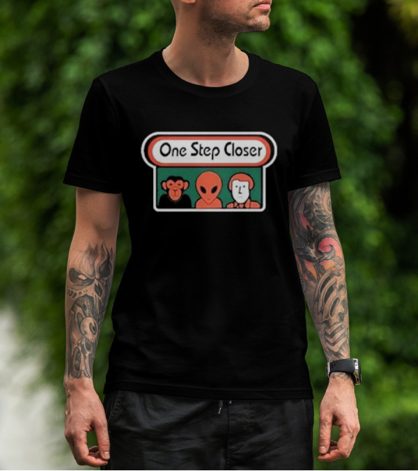 One Step Closer Alien Monkey Human Trio T-Shirt