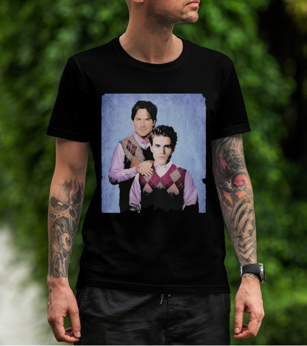 Paul Wesley Ian Somerhalder Step Brothers Parody Argyle Sweater Duo T-Shirt
