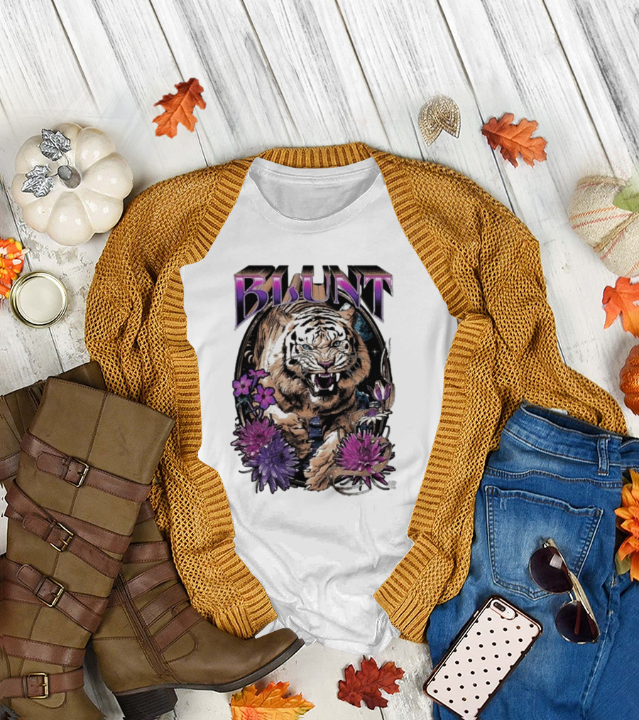 BLunt Fierce Tiger with Flowers T-Shirt