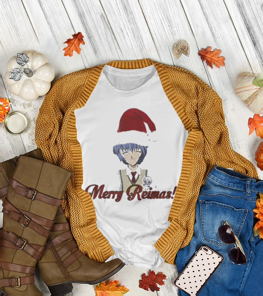 Merry Reimas Anime Character Santa Hat Holiday T-Shirt