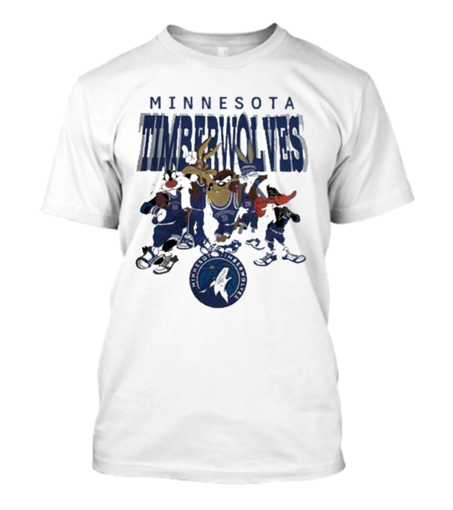 Minnesota Timberwolves NBA Basketball Featuring Looney Tunes Characters T-Shirt