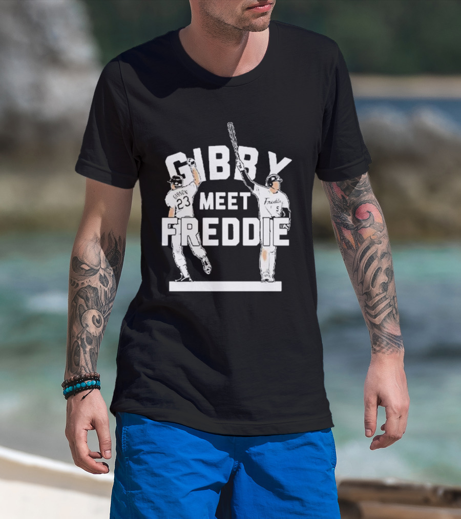 Gibby Meet Freddie Los Angeles Dodgers Baseball Moment T-Shirt