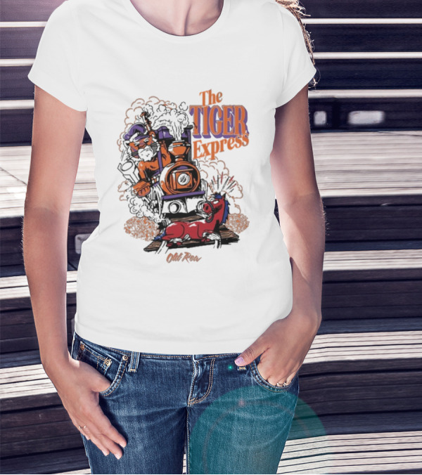 The Tiger Express Old Row Tiger Engineer With Train And Horse T-Shirt