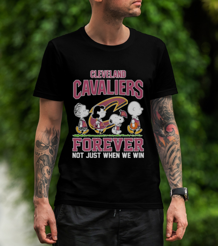 Cleveland Cavaliers Forever Not Just When We Win Peanuts Characters Walking Basketball Retro T-Shirt