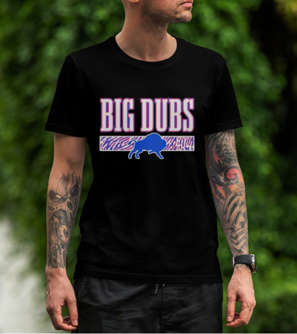 26 S Buffalo Big Dubs Blue Buffalo Zebra Print T-Shirt