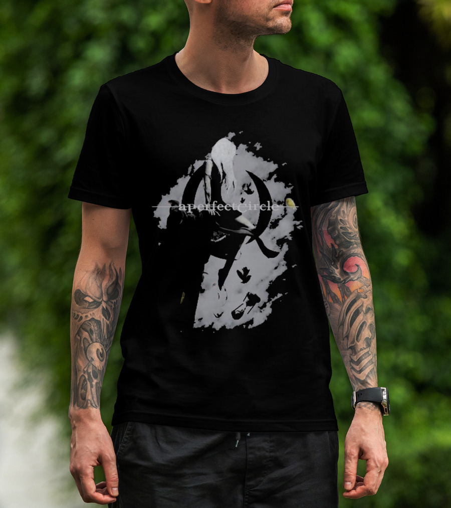 A Perfect Circle Grunge Style Angel Figure With Crescent T-Shirt