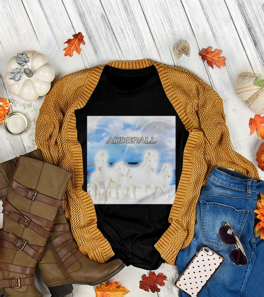 Adderall White Horses Cloudy Sky Visionary Eyes T-Shirt