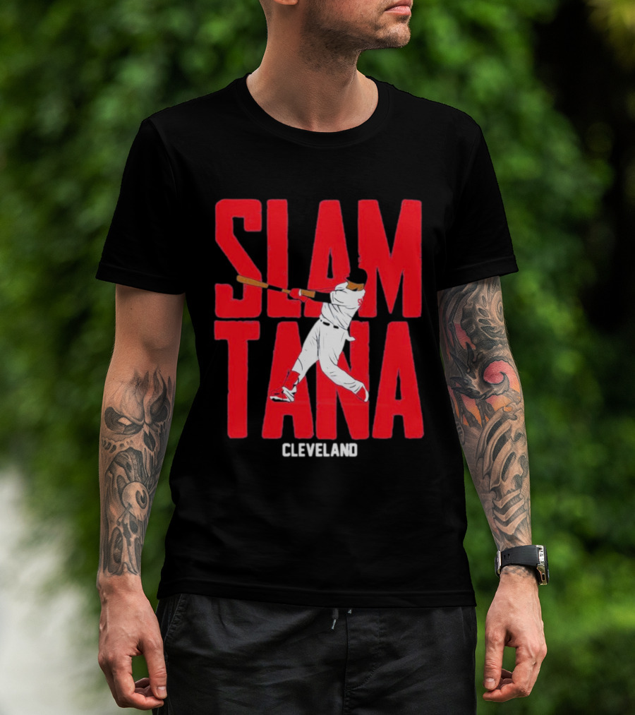 Carlos Santana Cleveland Baseball Slamtana Player T-Shirt