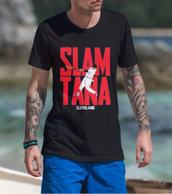 Carlos Santana Cleveland Baseball Slamtana Player T-Shirt