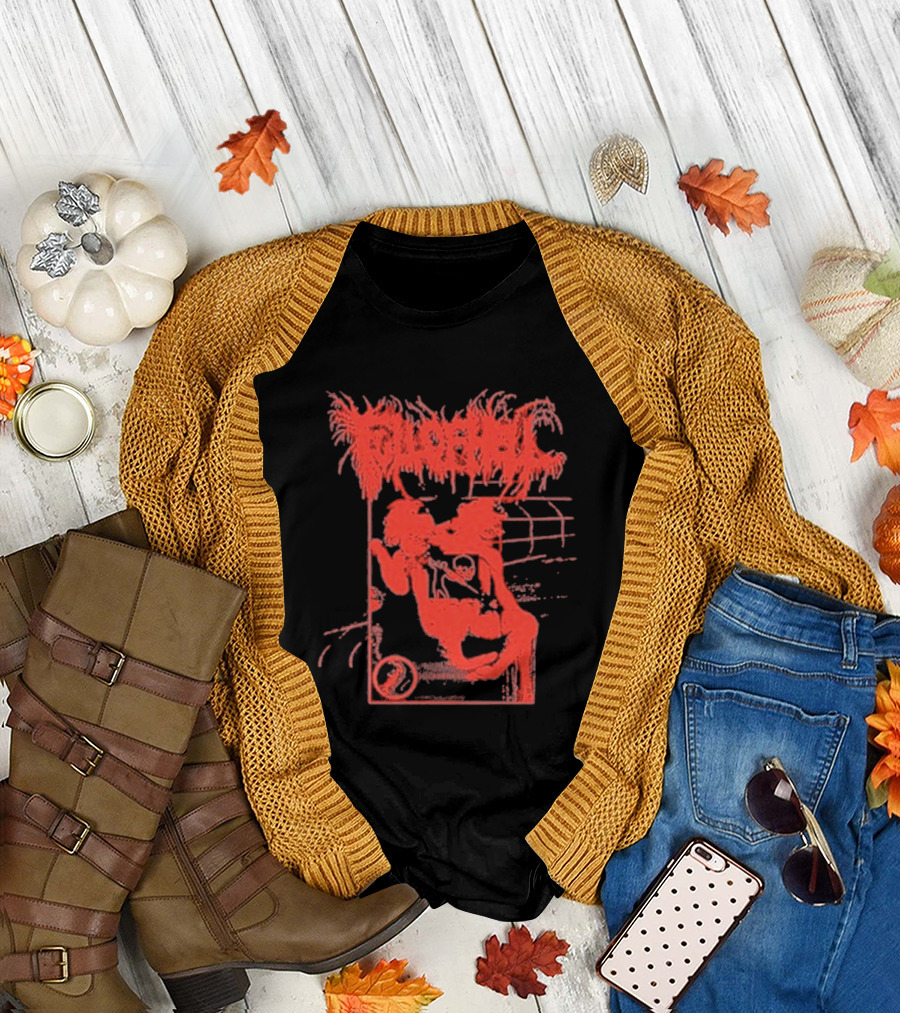 Full Of Hell Minter Fade Red Abstract Figures With Spiky Text T-Shirt