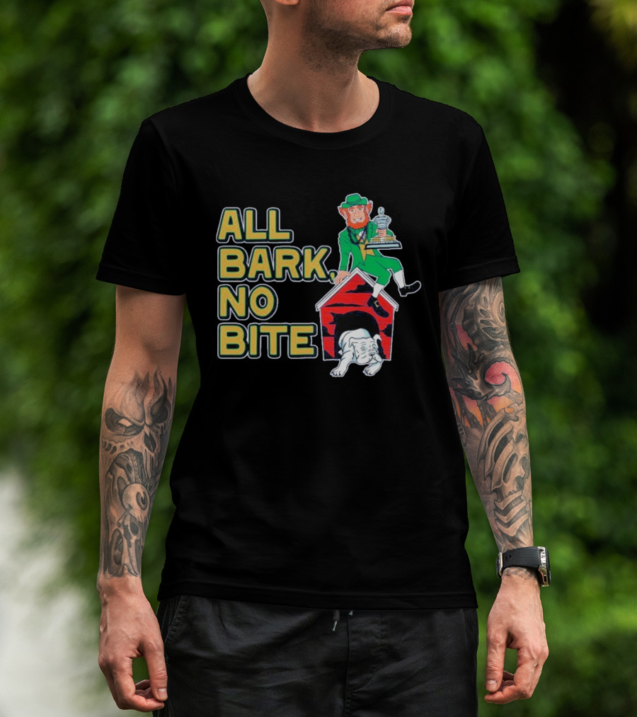 Notre Dame Fighting Irish All Bark No Bite Sugar Bowl Victory Trophy Bulldog T-Shirt