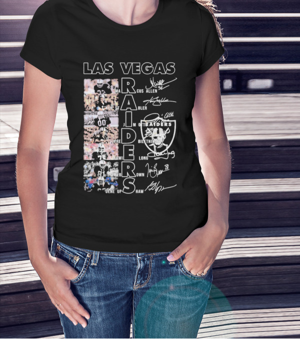 Las Vegas Raiders Marcus Allen Ken Stabler Fred Biletnikoff Howie Long Tim Brown Gene Upshaw Signature Football Legends T-Shirt