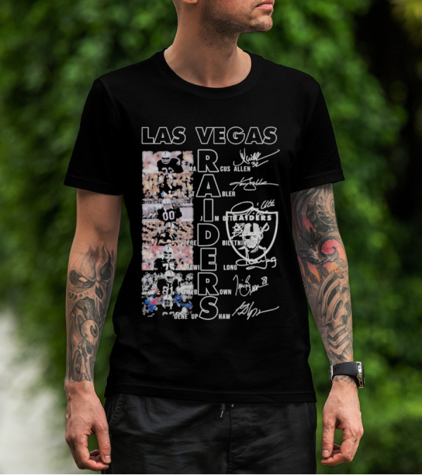 Las Vegas Raiders Marcus Allen Ken Stabler Fred Biletnikoff Howie Long Tim Brown Gene Upshaw Signature Football Legends T-Shirt