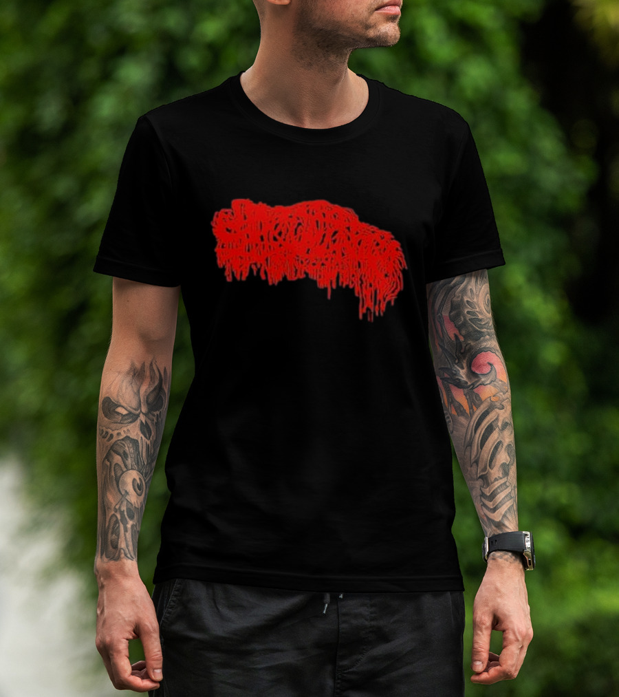 Mcneely Sanguisugabogg Red Dripping Text T-Shirt