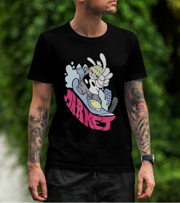 Shibuya Shred Market Snowboarding Rabbit Cartoon T-Shirt