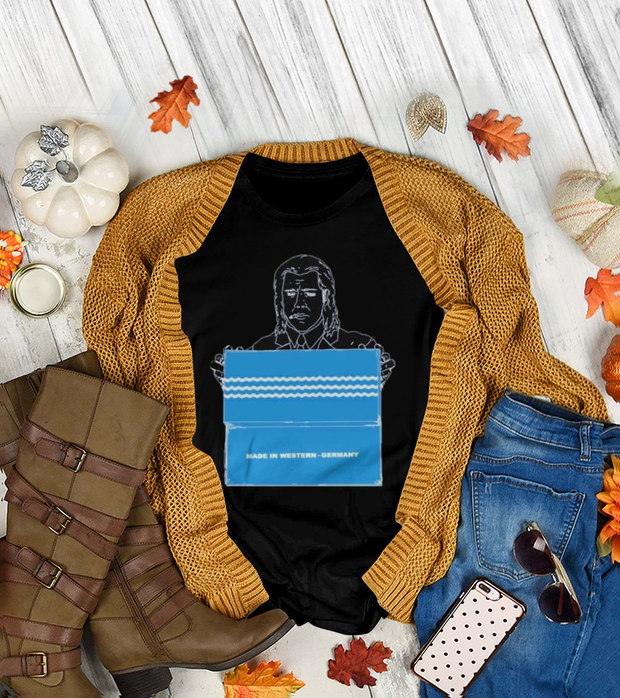 Made In Western Germany Pulp Fiction Blue Box Holder T-Shirt