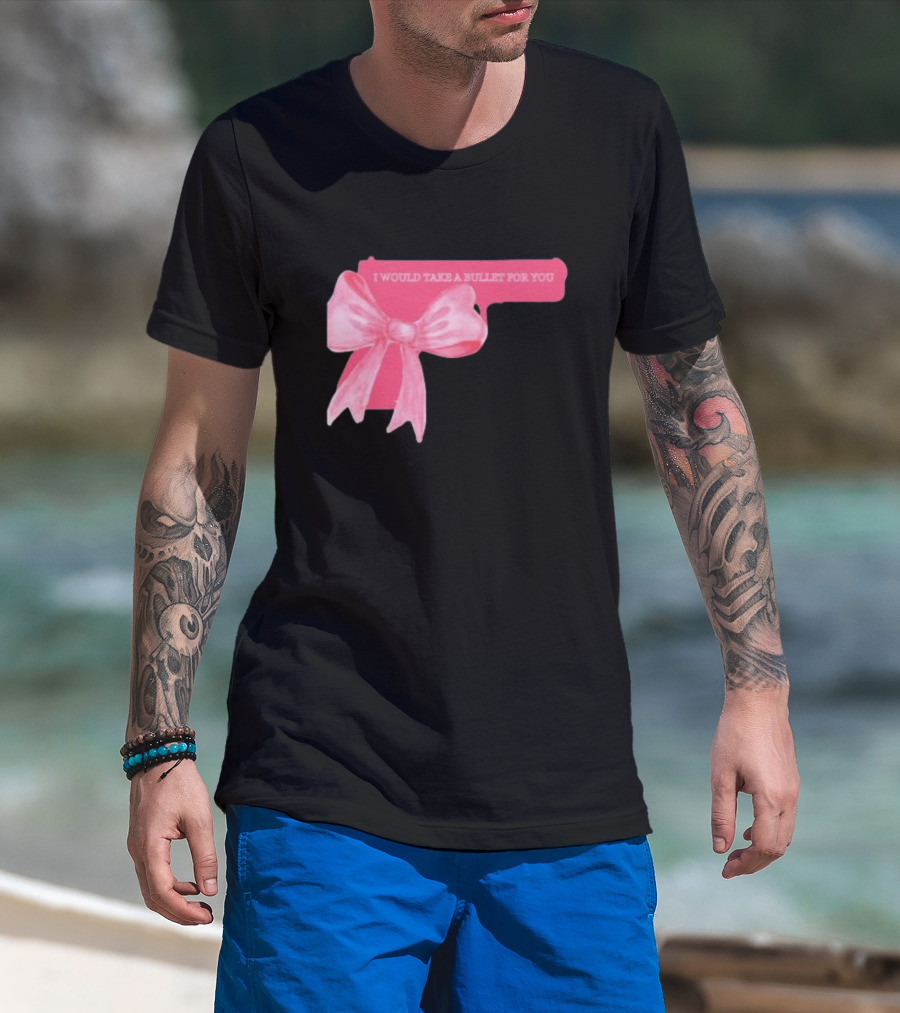 Madison Beer Type Merch Pink Gun Bow I Would Take A Bullet For You T-Shirt