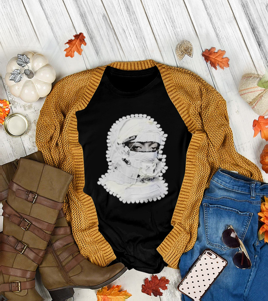 Noissey High Quality Functional Print Pull Over White Masked Figure T-Shirt