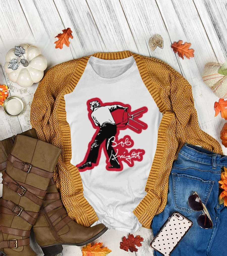 Bob Knight Throwing Chair Basketball Iconic Moment T-Shirt