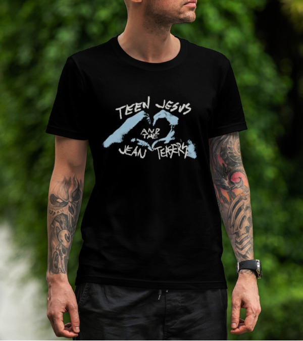 Teen Jesus And The Jean Teasers Blue Heart Gesture T-Shirt
