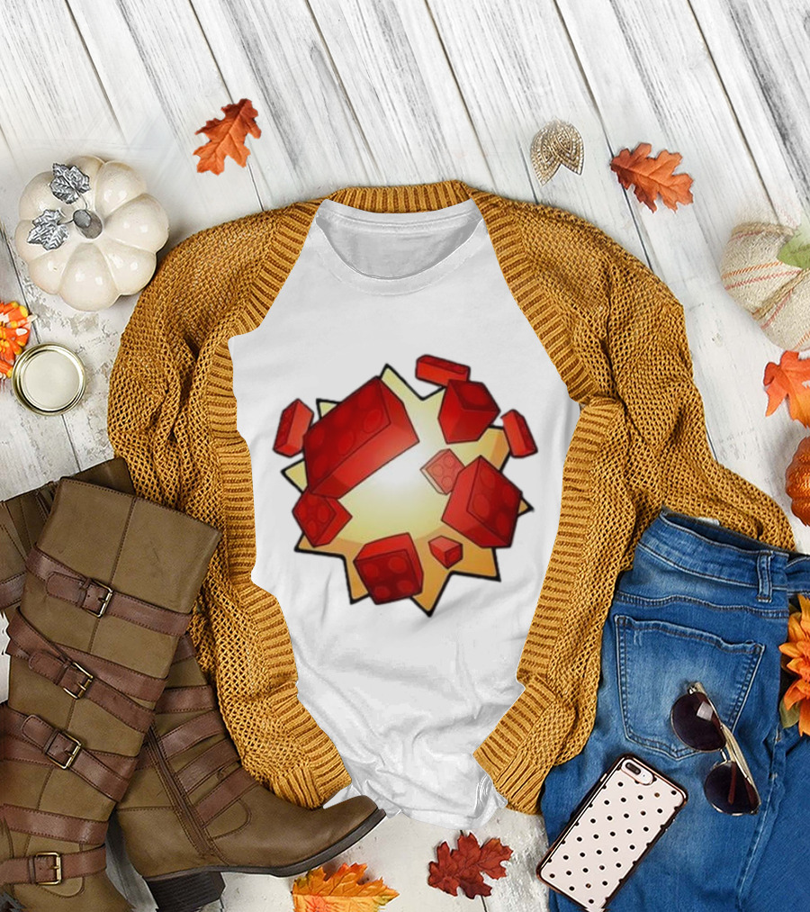 Unusual Worldwide Bloxxer Exploding Red Brick T-Shirt