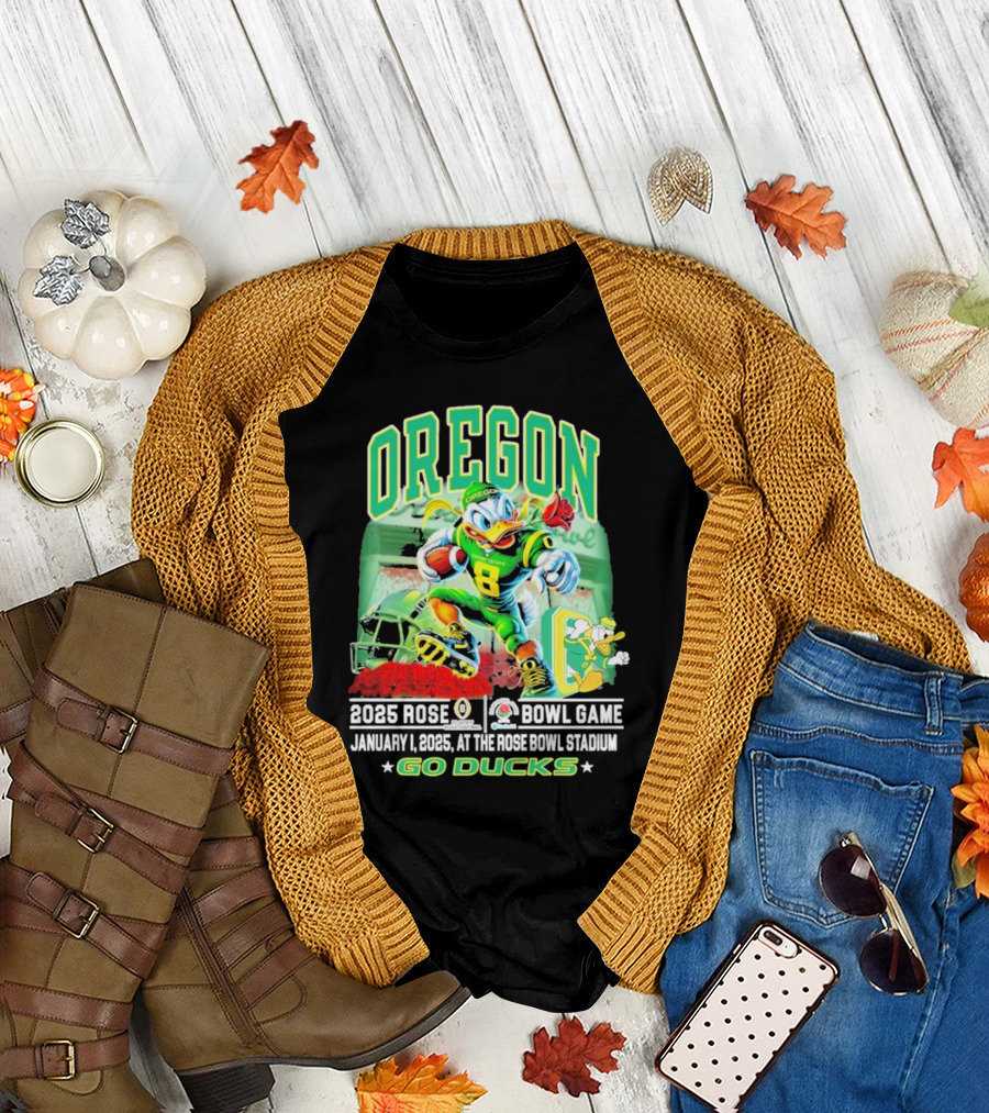 Oregon Ducks 2025 Rose Bowl Game January 1 at Rose Bowl Stadium Go Ducks T-Shirt