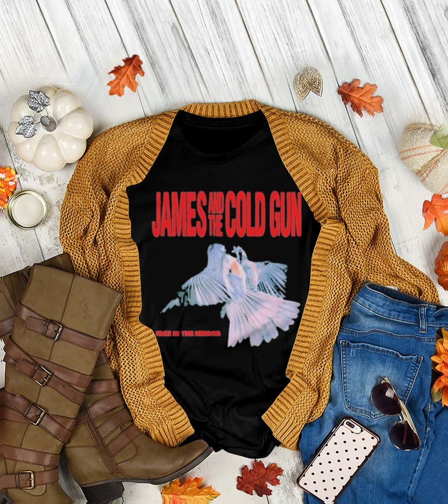 James and the Cold Gun Face in the Mirror Birds Image T-Shirt
