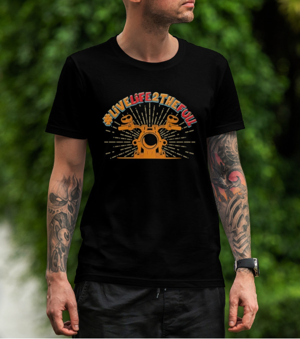 Live Life 2 The Full Motorcycle Handlebar Adventure T-Shirt