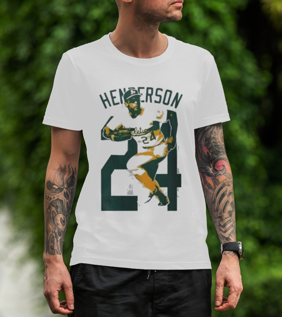 Athletics Forever Rickey Henderson 24 Thank You For Memories T-Shirt