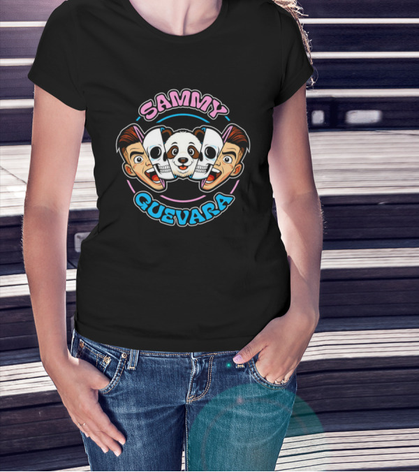 SAMMY GUEVARA PANDA POWER WRESTLER CARTOON FACES T-Shirt