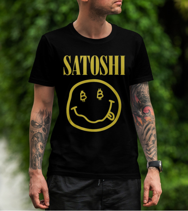 Satoshi Bitcoin Smile Logo Icon T-Shirt