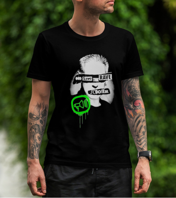 Scooter God Save The Rave Speaker Icon Bold Design T-Shirt