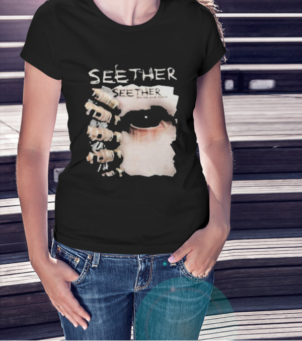 Seether Karma And Effect Eye Skeleton Couple Image T-Shirt