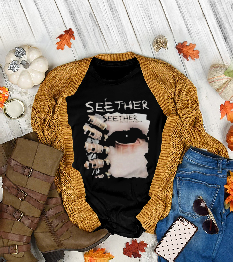 Seether Karma and Effect Eye Skeleton Couple Image T-Shirt