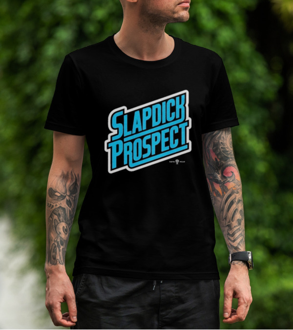Slapdick Prospect Blue Bold Text T-Shirt
