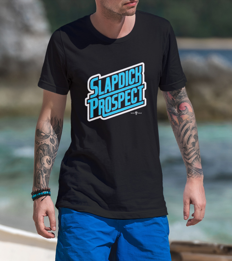 Slapdick Prospect Blue Bold Text T-Shirt