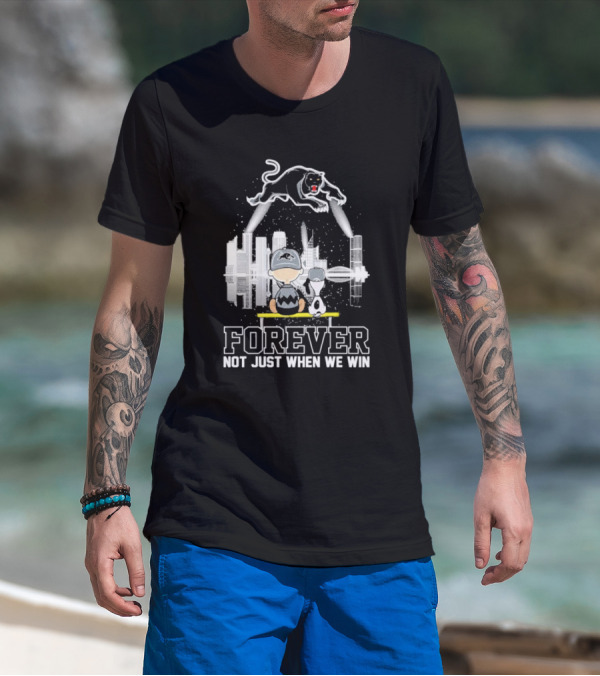 Snoopy Charlie Brown Peanuts Penrith Panthers Forever Skyline Not Just When We Win T-Shirt